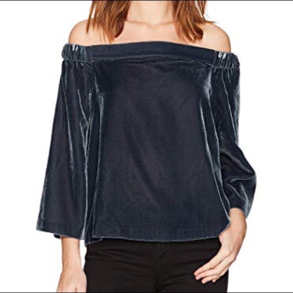 Calvin Klein Jeans Tops - CK Jeans Long Sleeve Off Shoulder Velvet Top NWT